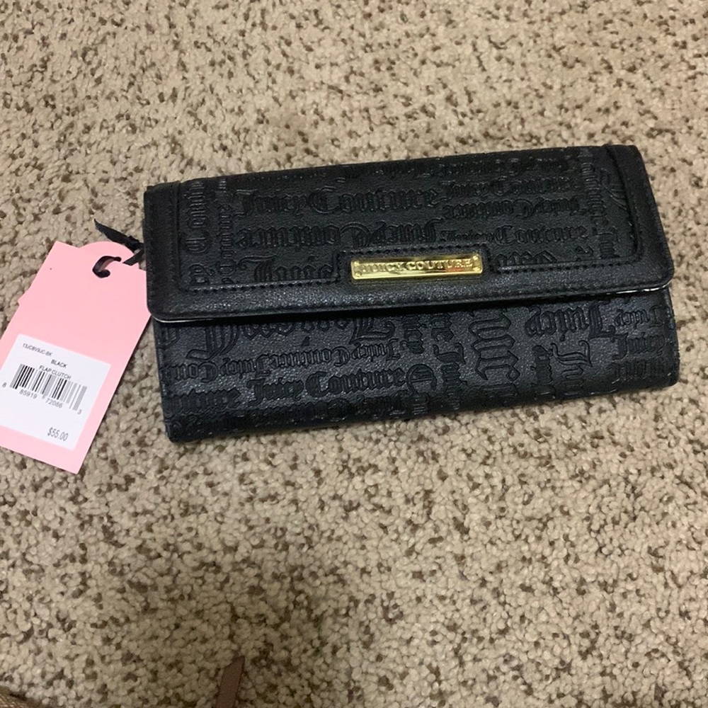 NWT!!! Juicy Couture Black Flap Clutch Wallet!